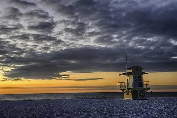 Clearwater Beach, Florida at Sunset on the west coast of florida.