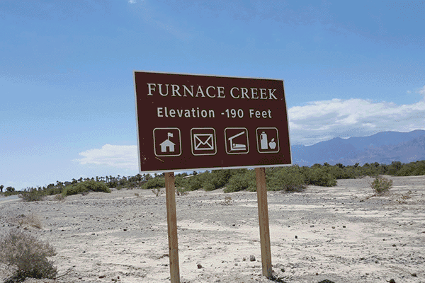 Furnace Creek has the distinction of being the hottest place in the Valley