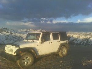 jeep on mountain