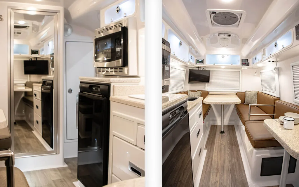 inside the tiny travel camper