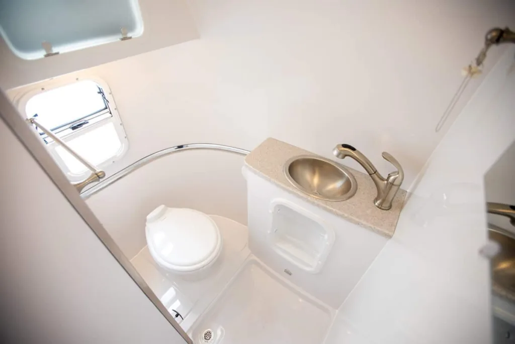 small camper with bathroom and shower