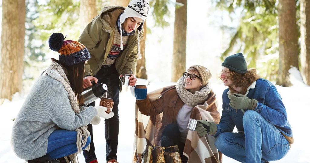 meeting new friends while camping during the holidays