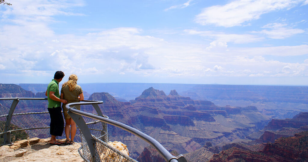 Tourists in Grand Canyon National Park - North Rim