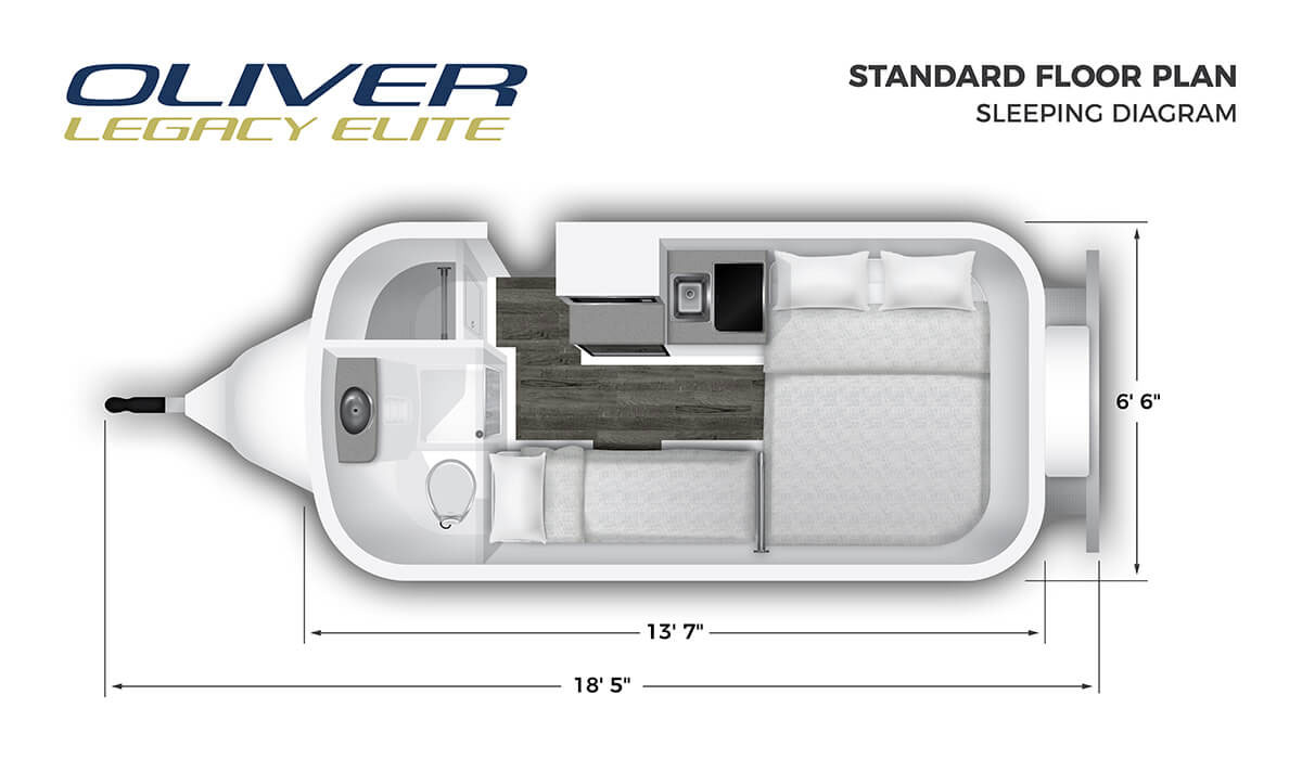 Camper Floorplan With Dinette that Converts into a Bed