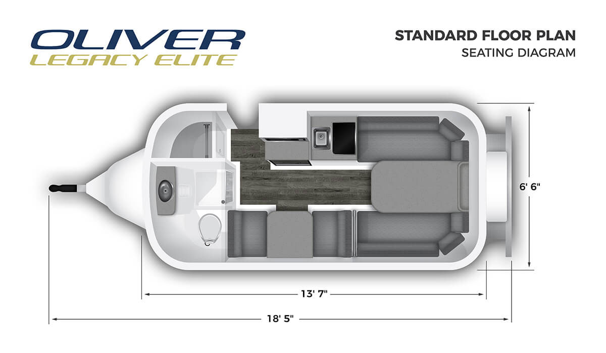 Compact Camper Floorplan with Dinette and Table