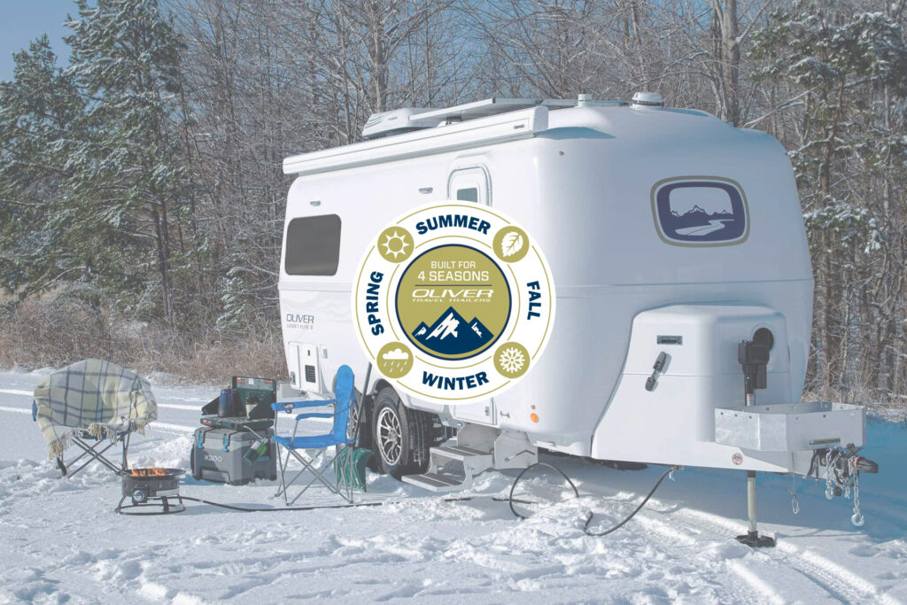 A four-season travel trailer is built for year-round camping, equipped to handle extreme weather with superior insulation and durability.