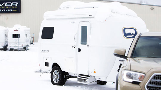 Family-built Oliver Travel Trailer interior showcasing innovative design with durable, comfortable, and efficient craftsmanship.