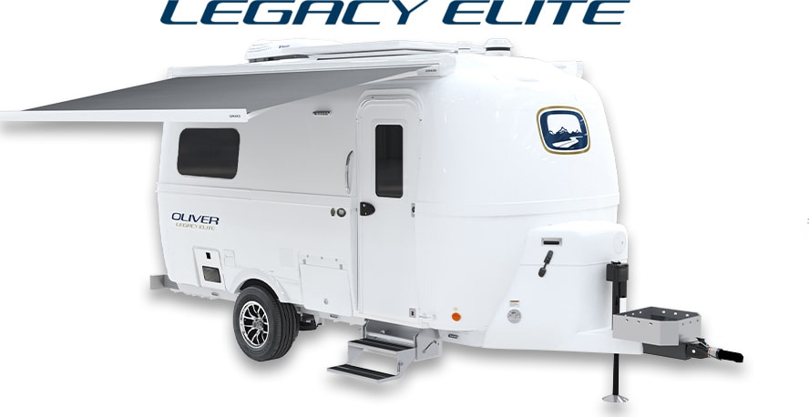 Comparison chart of Oliver Legacy Elite and Elite II fiberglass travel trailers vs. Airstream, Escape, inTech, and NuCamp, highlighting features, quality, and value
